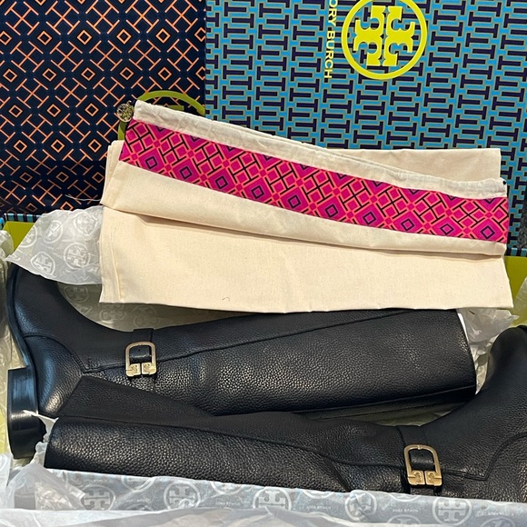 Women Tory burch broke riding tall knee boots size 9.5 new with box - Picture 5 of 9